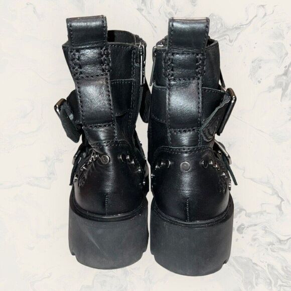 UGG Black Ankle Boots with Buckle Detail - Picture 3 of 8